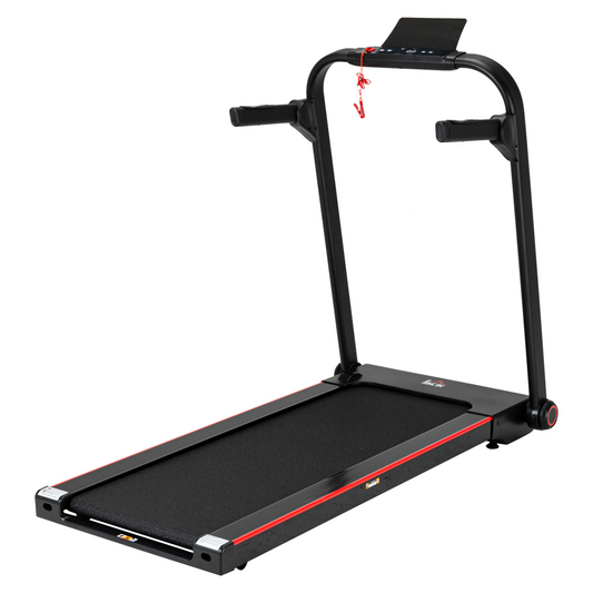 Electric Folding Treadmill with LED Monitor, Safety Key & Wheels – 750W Motorised Running Machine - All Round Fitness