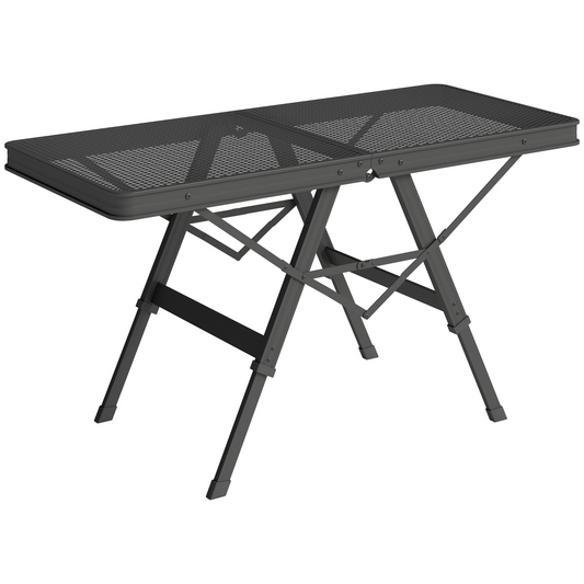 Outsunny 3 ft Folding Camping Table w/ Adjustable Heights & Mesh Desktop