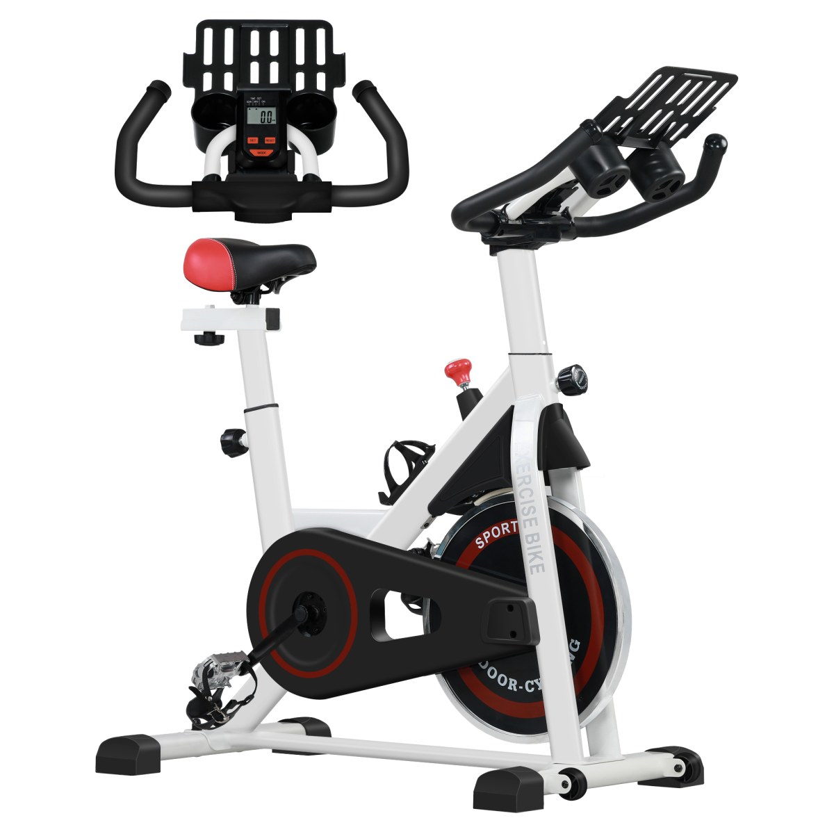 8kg Flywheel Exercise Bike with Adjustable Resistance & LCD Monitor – Indoor Cycling Trainer - All Round Fitness